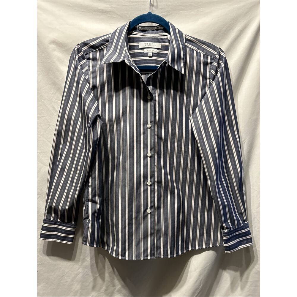 Foxcroft for Appleseeds Wrinkle Free Button Up Shirt Womens 10 Petite Career